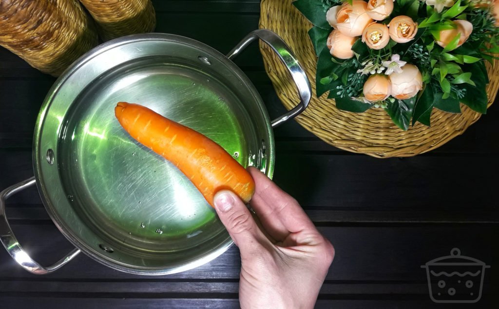 place carrots into the water