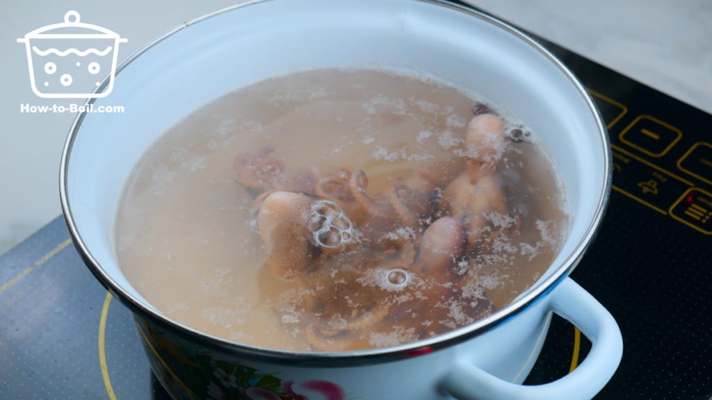 simmer octopus over low heat