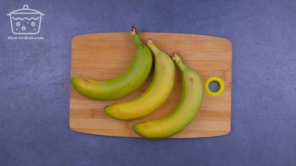 plantains on cutting board