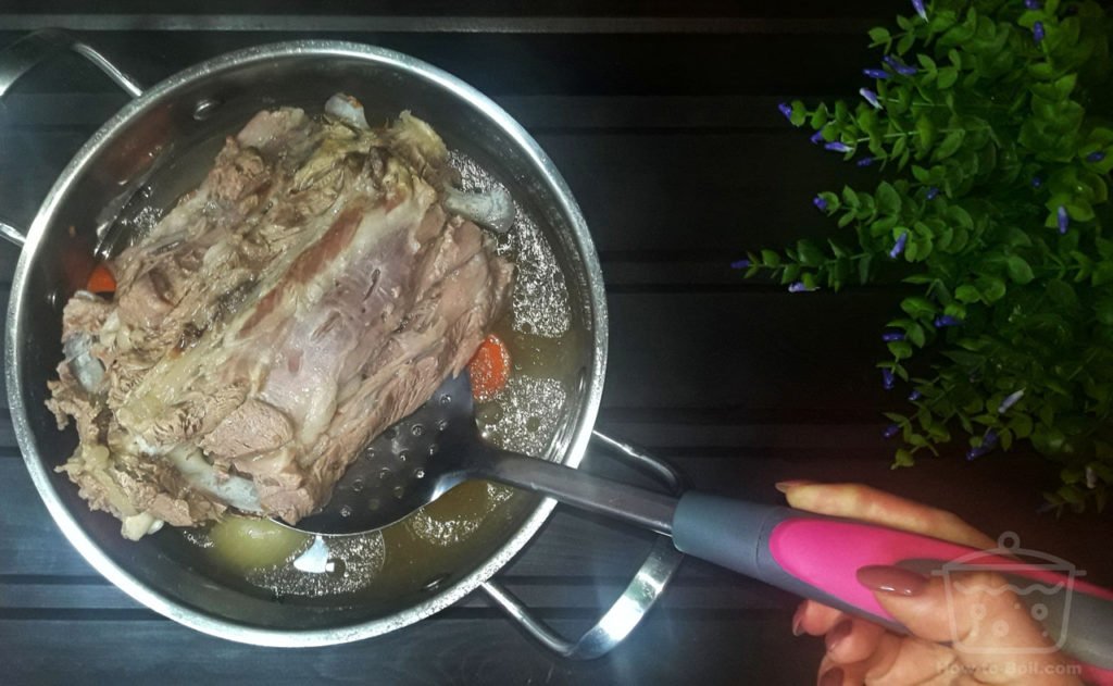 remove the mutton from the pan