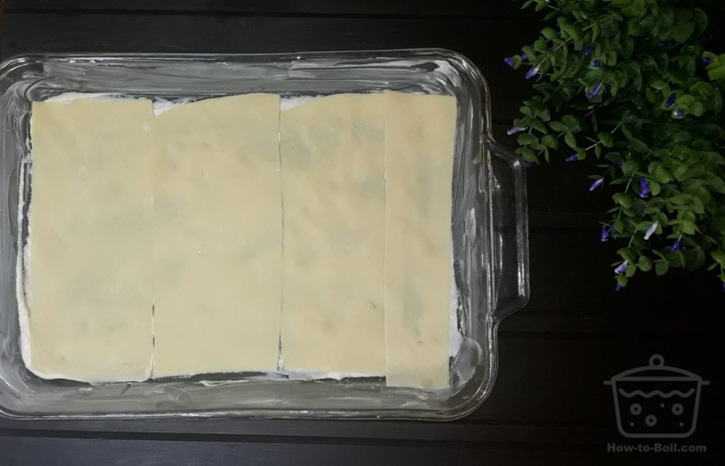 place the first layer of dough