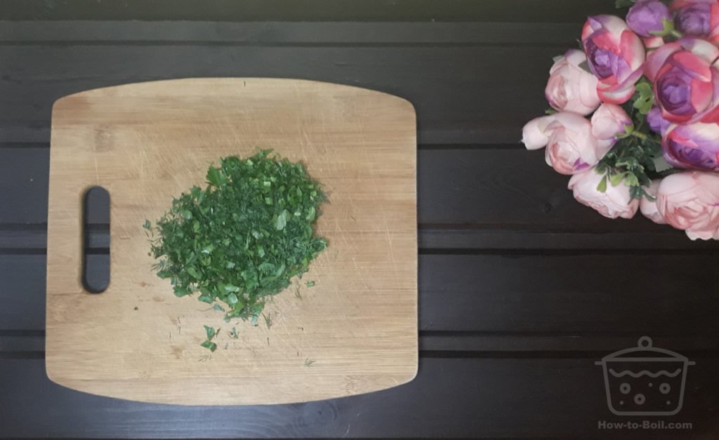 chop parsley and dill