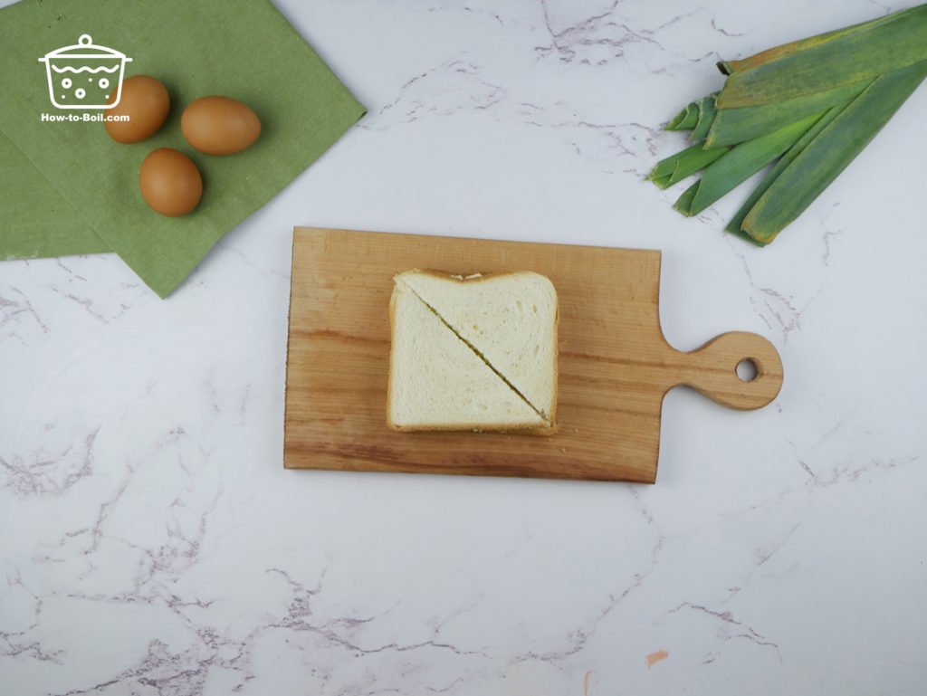 cut diagonally egg salad sandwich