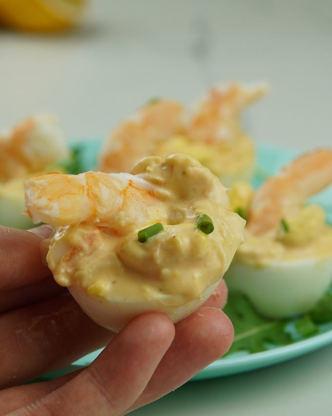 stuffed eggs with shrimp