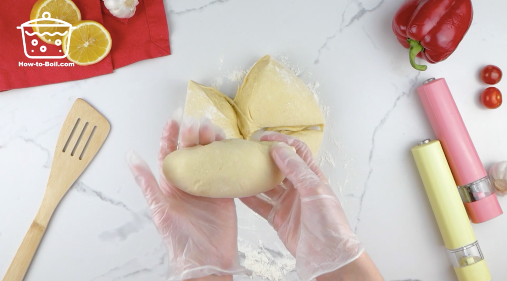 shape each dough piece into an elongated bread